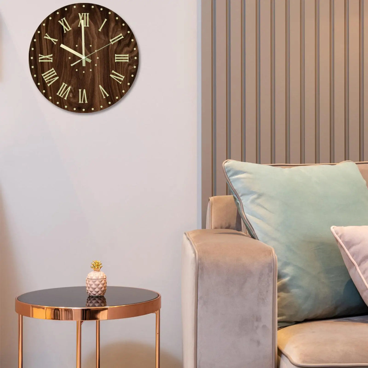 Acrylic Luminous Wall Clock 12 Inch Silent Dark Clocks Battery Operated Bedroom Decor Quake F