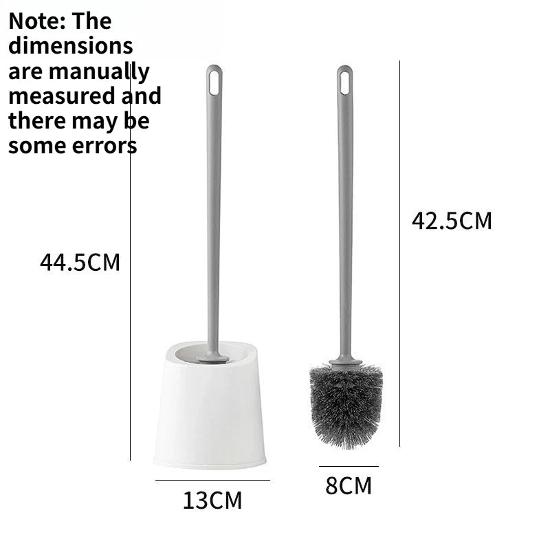Toilet Brush with Storage Base Replaceable Head No Dead Angle Scrubber Household Cleaning Tool for Bathroom Toilet Gap Quake
