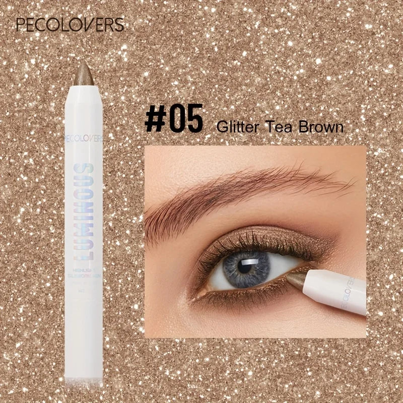 Waterproof Eyeshadow Stick with 9 Pearlescent Shades: Metallic Glitter, Long-Lasting for Bold or Natural Eye Makeup Quake 05