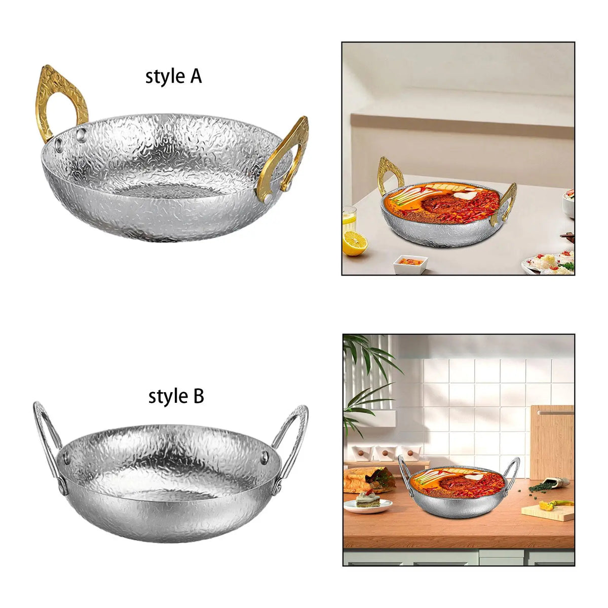 Thai Hot Pot Thai Ramen Pot Fast Heating Household Unique Kimchi Soup Pot Double Handle Seafood Pot for Party Barbecue Picnic Quake