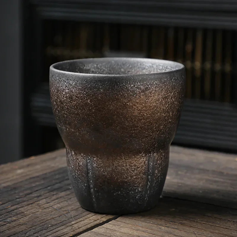 Master's Cup Japanese Retro Rough Pottery Kung Fu Tea Set Personal Ceramic Water Cup Quake Mug-170ML 1 51-100ml