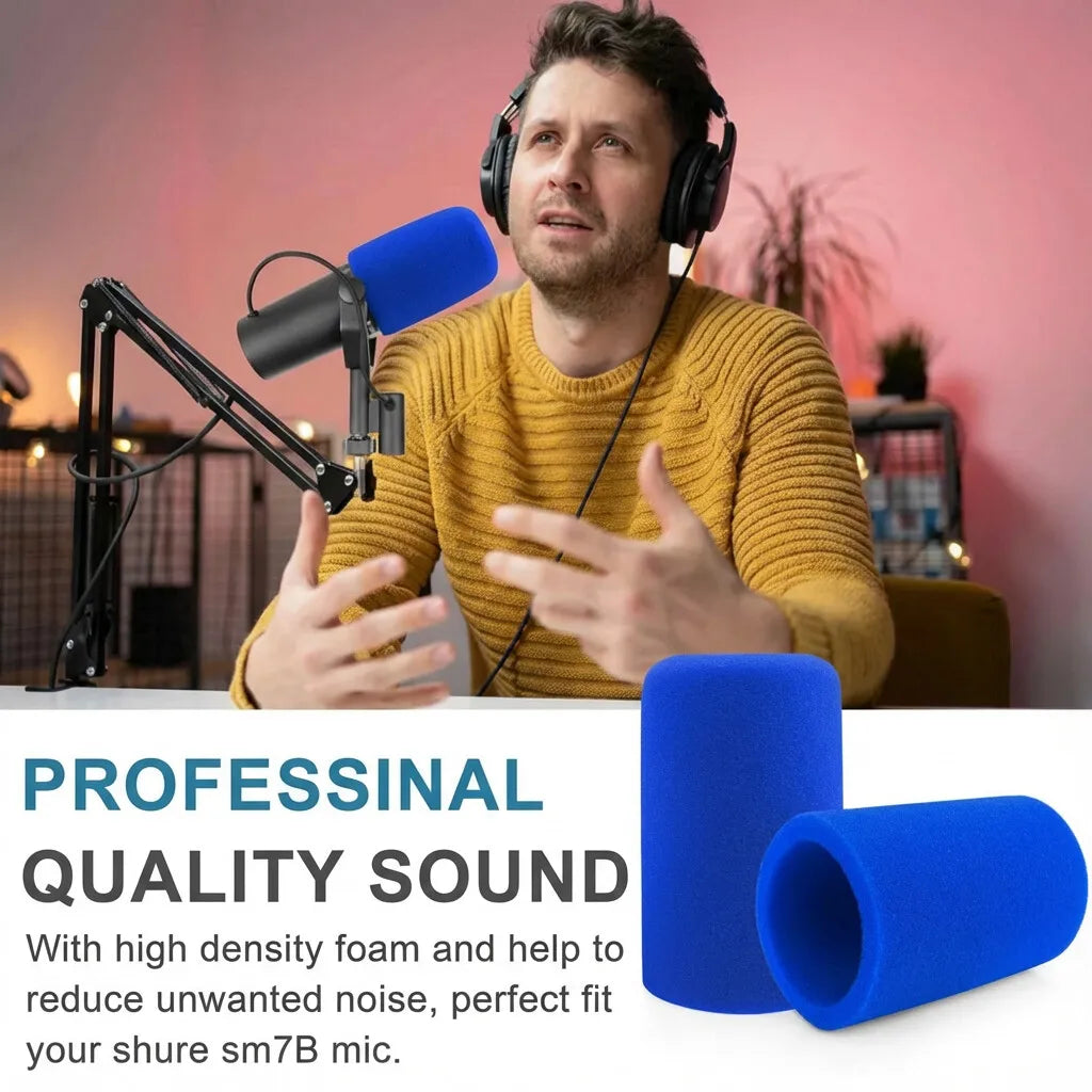 Pop Filter Windscreen for Shure SM7B SM7dB Vocal Microphone RK345 Replacement Pop Filter,Noise-cancellation Windsock Cover Quake