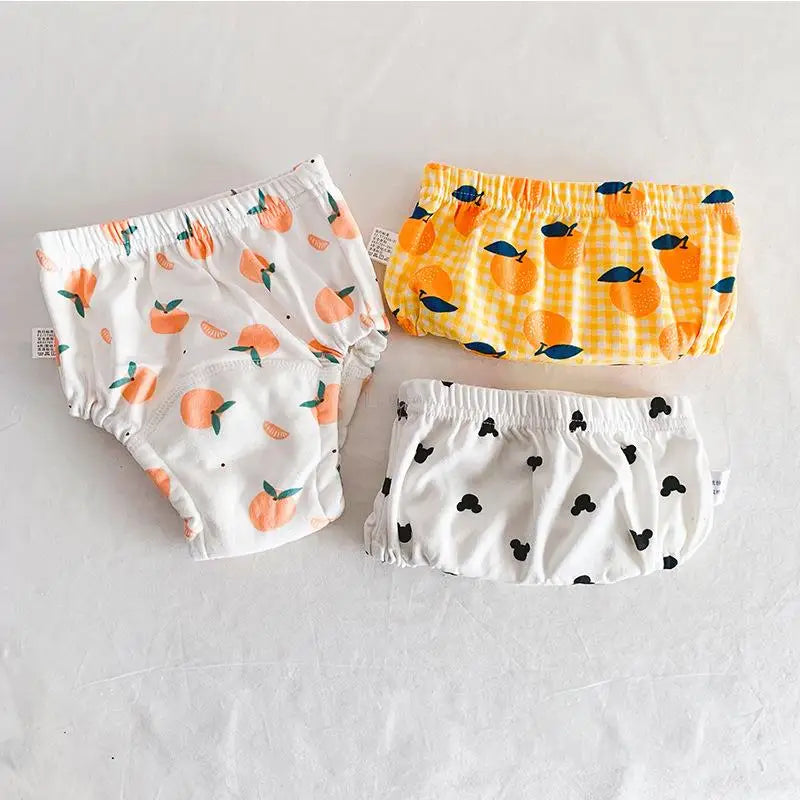 8-18KG Nappy 3 Pieces/lot Baby Training Pants 6 Layers Bebe Cloth Diaper Reusable Washable Cotton Elastic Waist Cloth Diapers Quake B106 013 M(8-12KG)