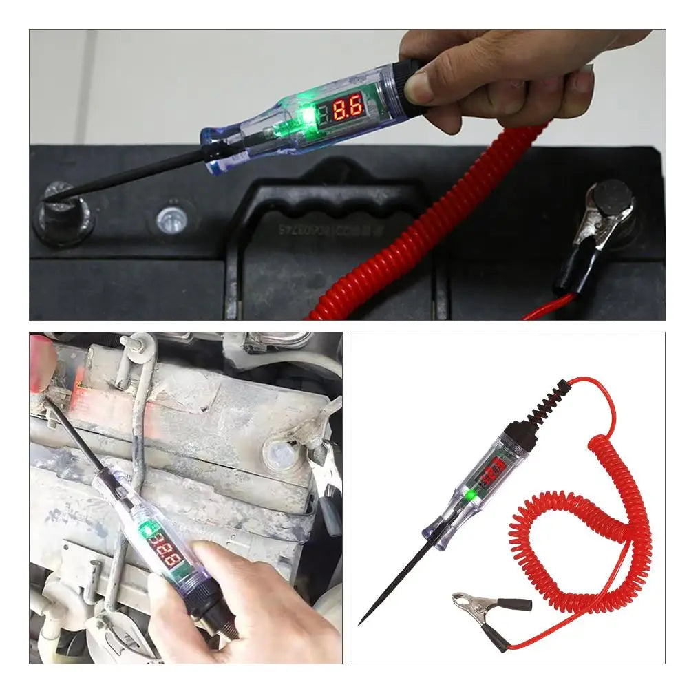 Auto Voltage Tester Pen 3V-90V DC Digital Display Circuit Probe with Fuse Checker for Car Truck Motorcycle Electrical Test Quake