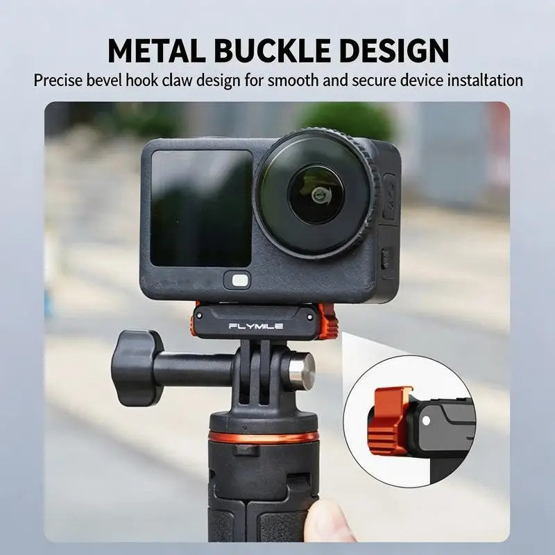 Quick Release Camera Mount Base with Top Dock Two-Prongs Mounting for ACTION 6/4/3 and Grip Pad Surfaces for and K1KF Quake