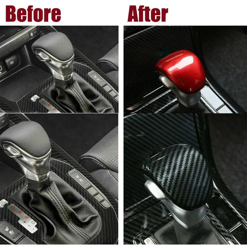 For Kia Forte K3 2019 2020 2021 Carbon Fiber Style Red ABS Interior Gear Lever Shift Knob Cover Sticker Trim Auto Car Parts Quake
