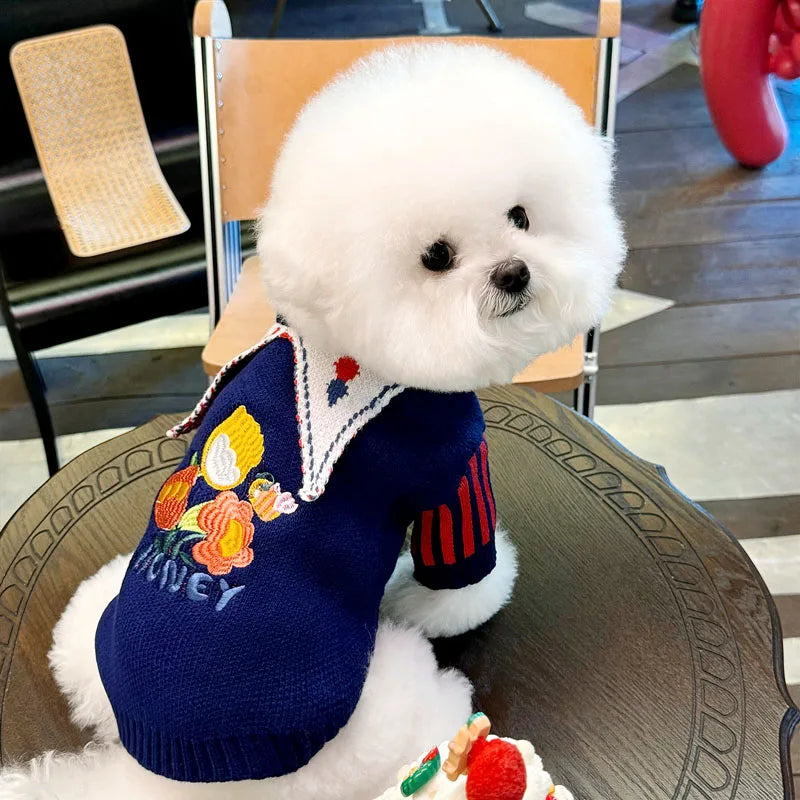 Cute Pet Dog Sweater Winter Dog Warm Clothes Puppy Coat Chihuahua Bichon Yorkie Clothing Sweaters and Hat Set Dog Costume Quake
