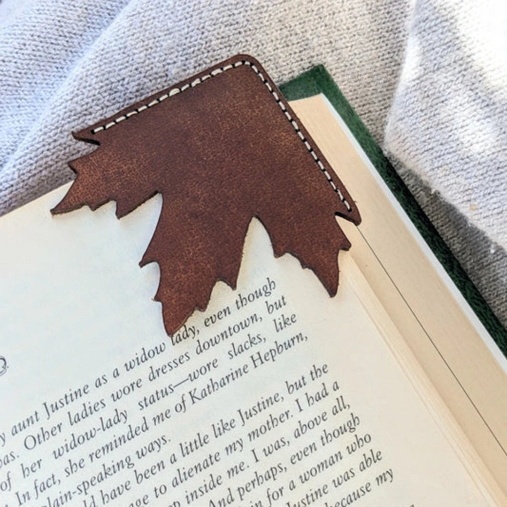 Creative Leaf Shaped Leather Bookmark Retro Maple Page Holder Book Marker for Study Reading Accessories Quake