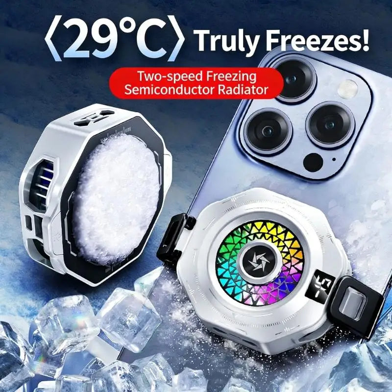 Phone Coolers Portable Led Rechargeable Cooling Fan Phone Radiator Led Light for Phone/Tablet K1KF Quake