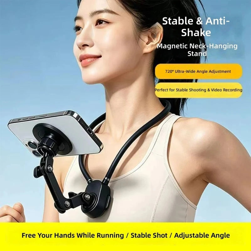 Neck Mount with Adjustable 3Jointed Phone Holder Gooseneck CellPhone Stand for Hands-Frees Recording First-Person K1KF Quake
