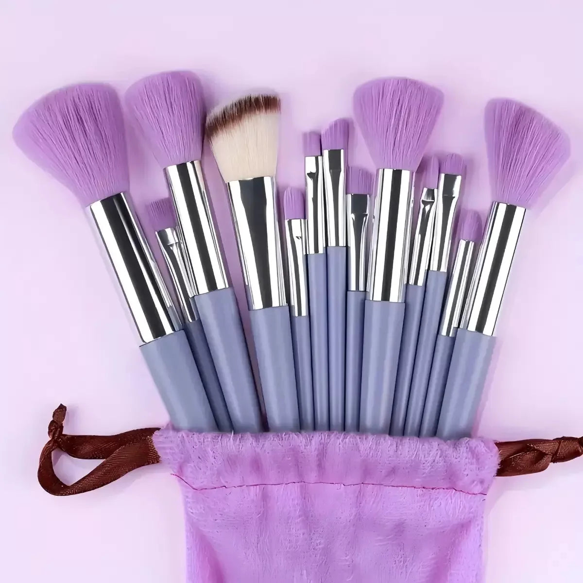 13/33pcs Professional Makeup Brush Set with Accessories for Combination Skin- Featuring Soft Brushes，Suitable for Beginners Quake 13pcs purple