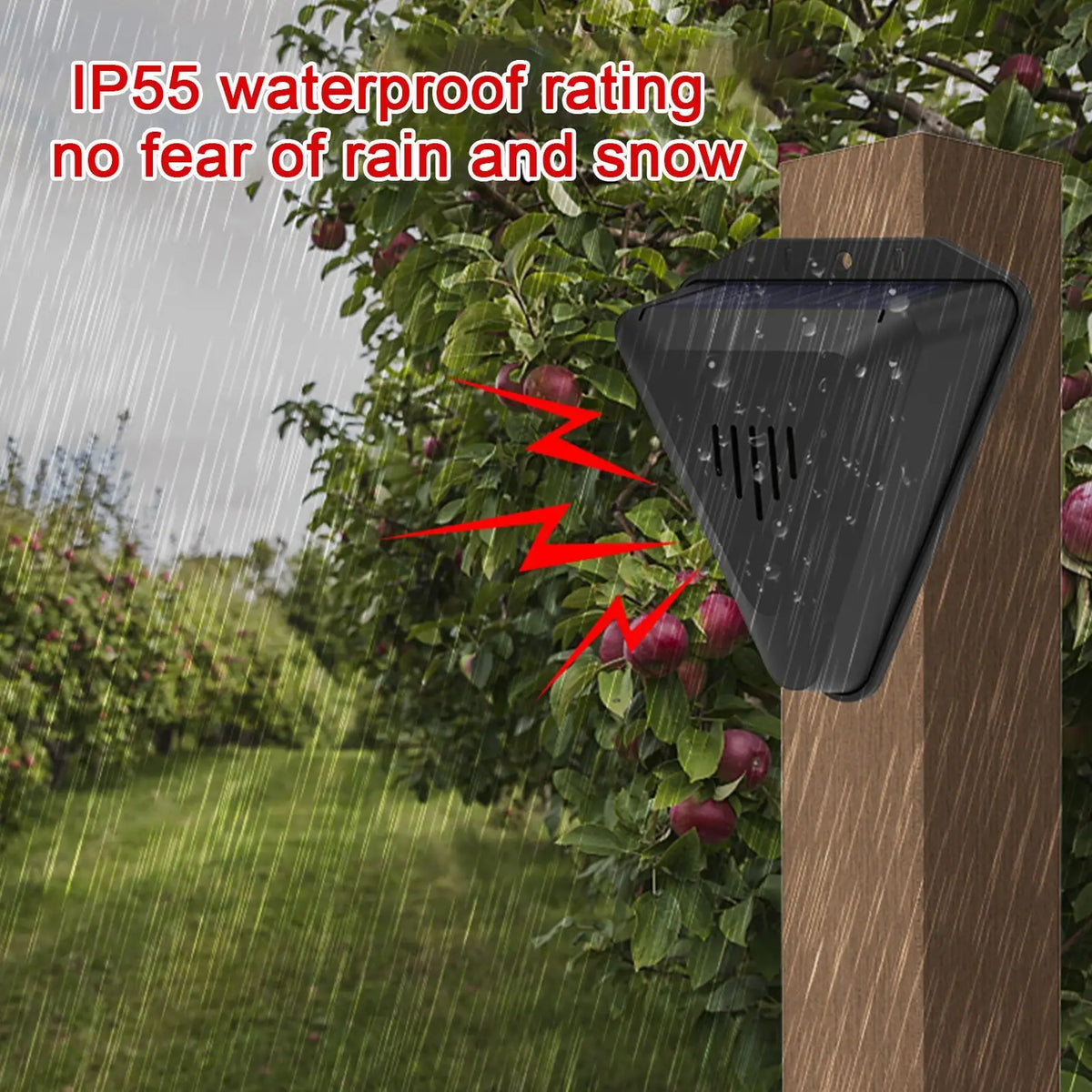 Solar Bird Repeller Outdoor Animal Deterrents Waterproof with 13 Sound Modes for Garden Yard Patio Farmhouse Courtyard Quake