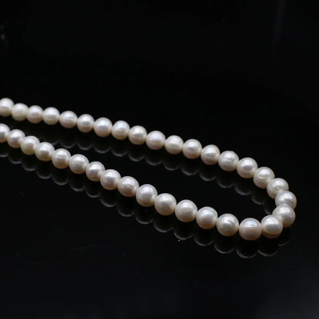 Natural Freshwater White Pearl Round Isolation Beads 8-9mm For Jewelry Making DIY Bracelet Earrings Necklace Accessory Quake 8-9mm