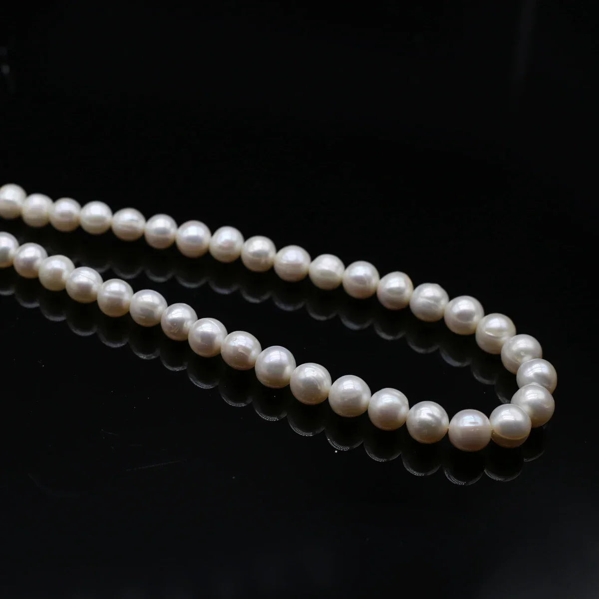 Natural Freshwater White Pearl Round Isolation Beads 8-9mm For Jewelry Making DIY Bracelet Earrings Necklace Accessory Quake 8-9mm