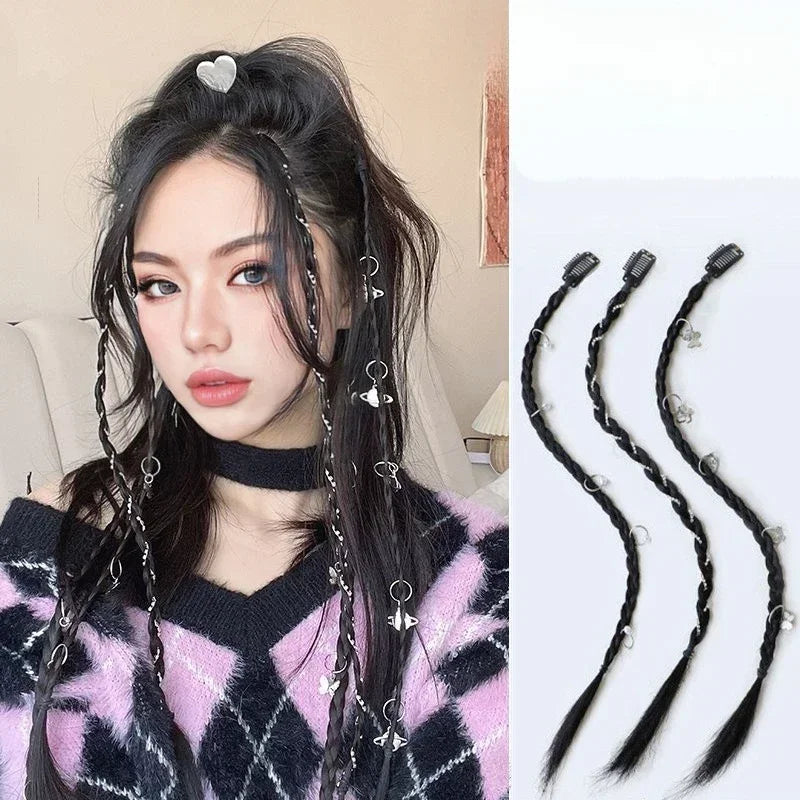 Fashion Y2K Tissued Boxing Braids Girls Wig Braid Women's Fried Dough Twist Braid Traceless Invisible BB Clip Boxing Braid Quake