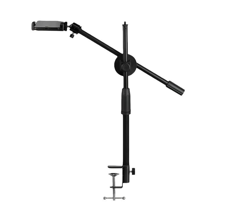 Rotatable Adjustable Phone Stand & Arm Stand Table Overhead Tripe Stand for Mobile Cellphone Filming Photography Articulated Arm Quake black