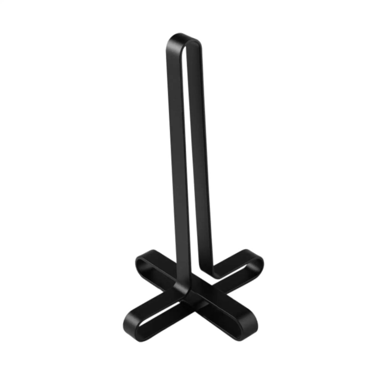 Roll Paper Storage Holder Rustproof with Anti-slip Mat Space Saving Dining Table Napkin Holder for Home Use Countertop Bathroom Quake black