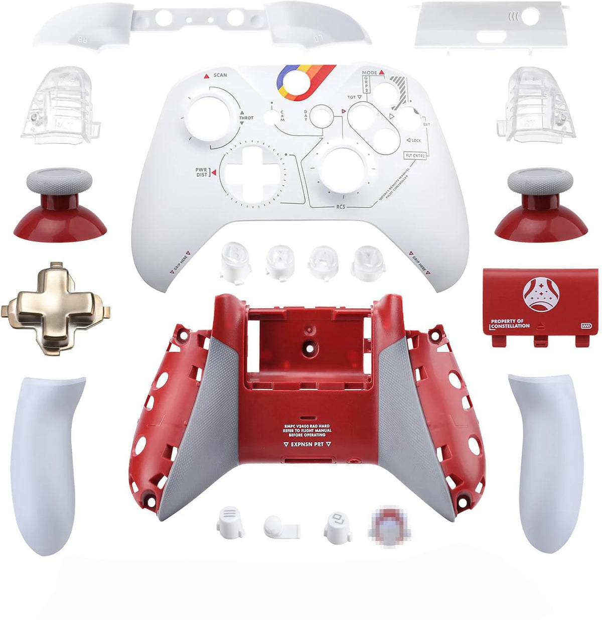 FULL Housing Shell Cover kit w/Buttons Bumper Thumbsticks D-Pad replacement for Xbox Series controller Quake