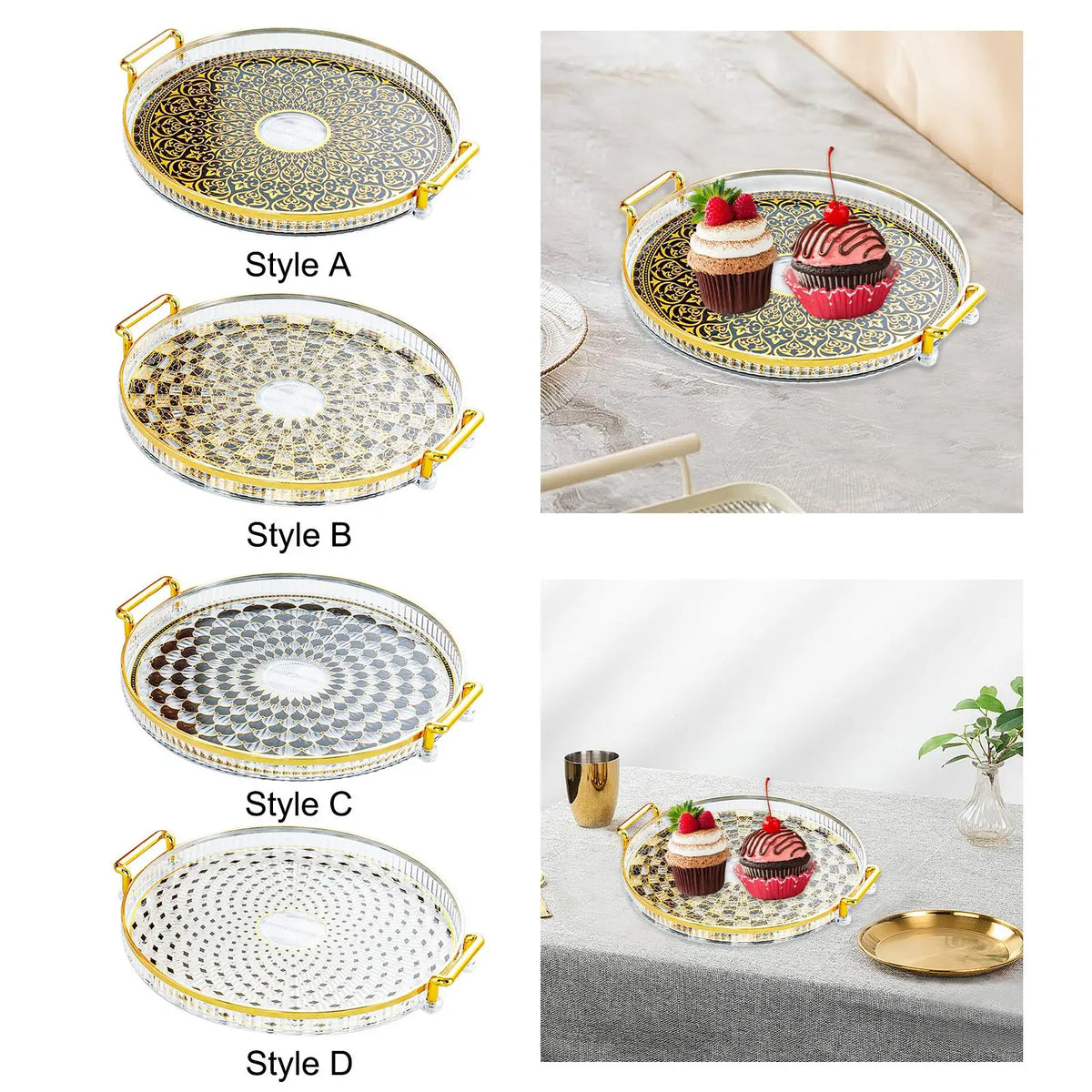 Round Organizer Tray Living Room Decorative Food Storage Tray Biscuit Cookies Pastry Tray Versatile Display Tray Home Decoration Quake