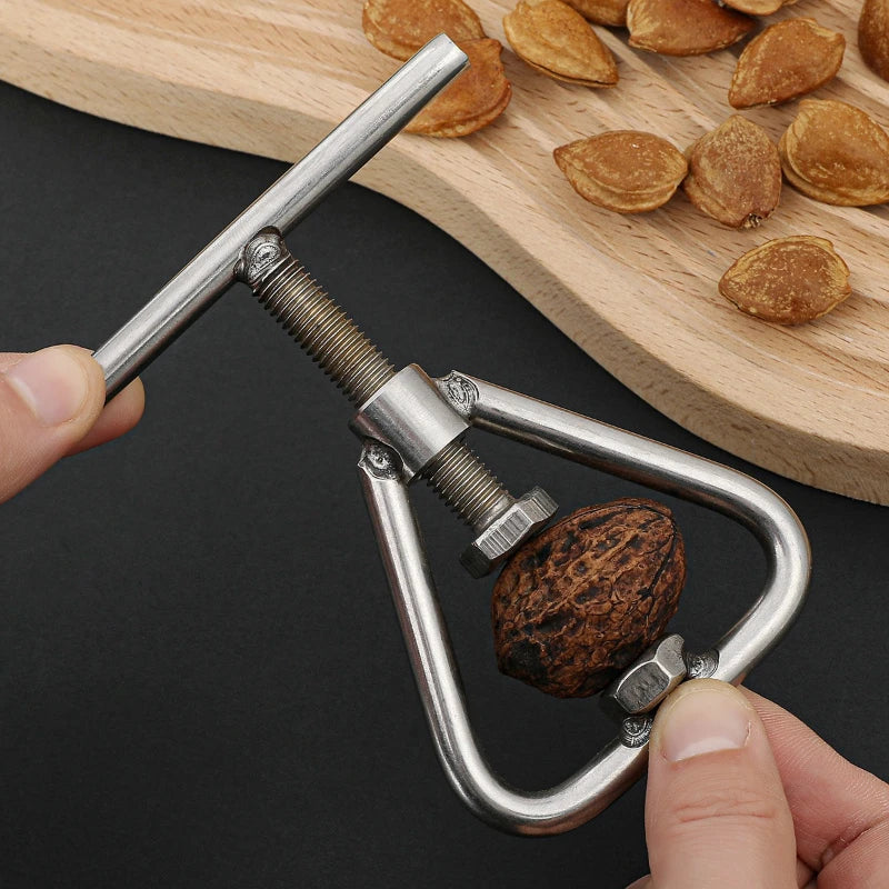 Stainless Steel Triangular Nut Cracker Macadamia Nut Opener Manual Dried Fruit Shell Breaker Walnut Shelling Clip Quake