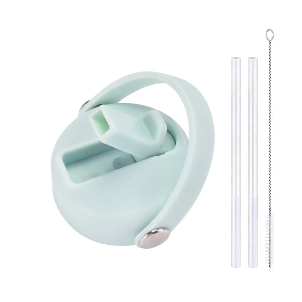 PP Plastic Cup Lid Splash Spill Proof With Big Handle Vacuum Bottle Replacement Lid Wide Mouth Bottle Cover Quake 3