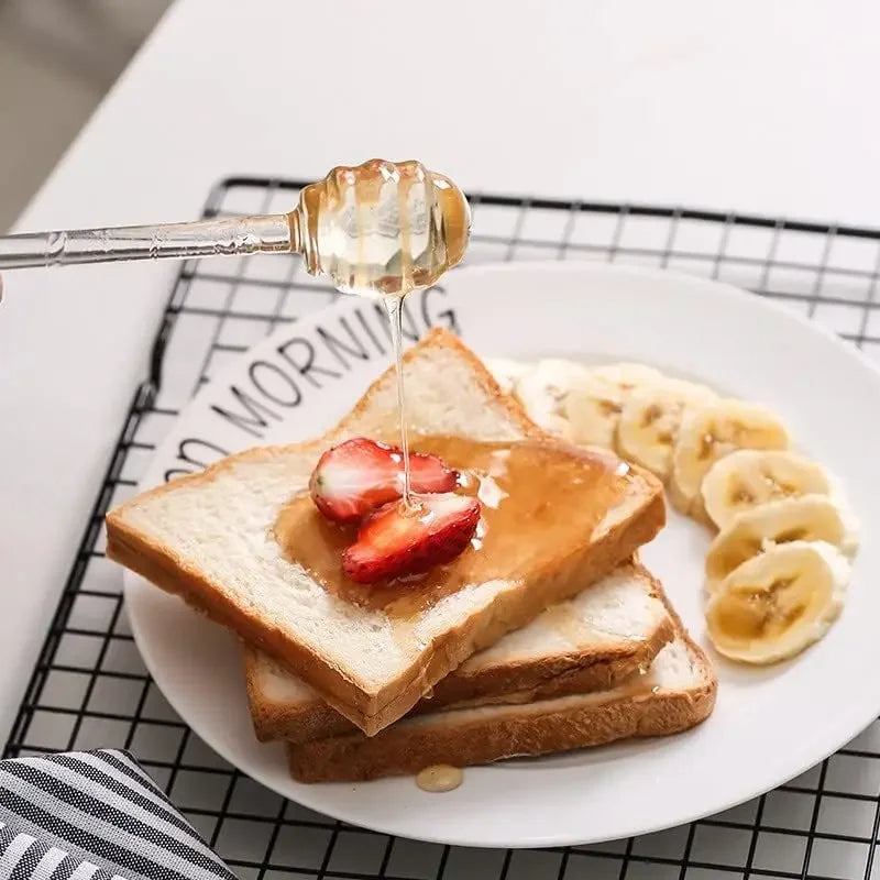 Transparent Honey Stirring Stick Plastic Long Handle Honey Spoon Practical Milk Tea Jam Stirring Bar Multifunction Kitchen Tools Quake