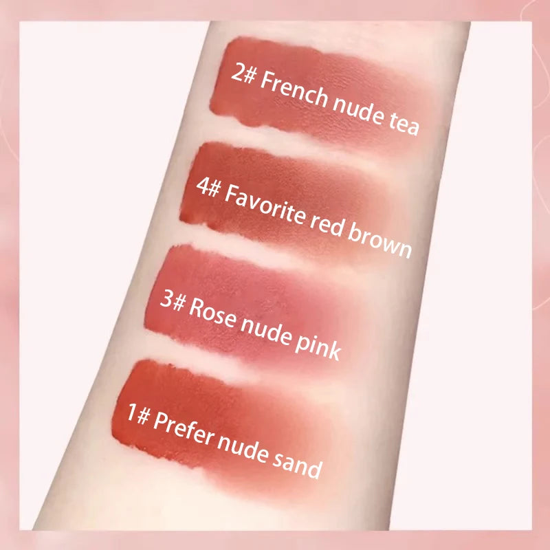 Lip Mud Clay Matte Lipstick Blush Makeup Long-lasting Non-stick Cup Red Lip Tint Pigment Mousse Lipstick Cosmetics Quake