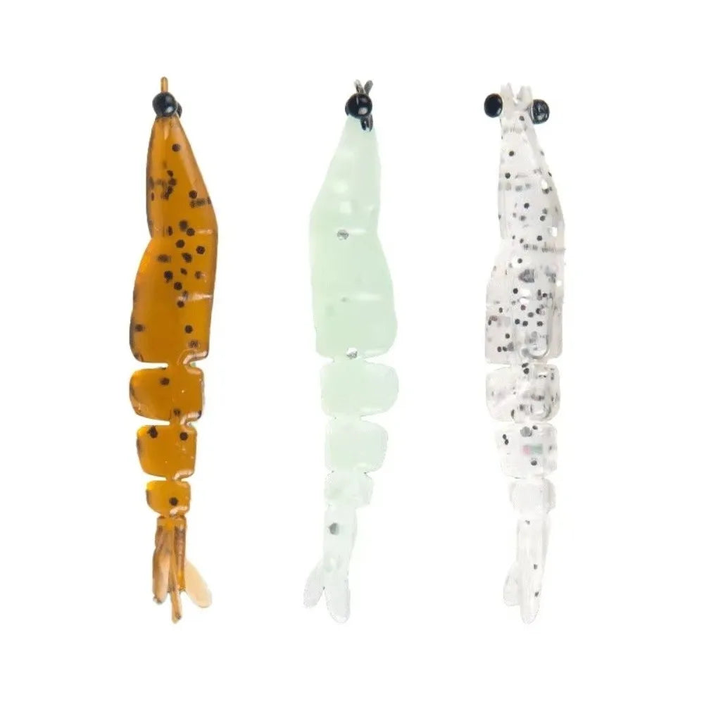 20pcs/box 4cm Length Luminous Shrimp Swimbaits 0.45g Weight Luminous Design Carp Fishing Baits Soft Silicone Glowing Effect Quake