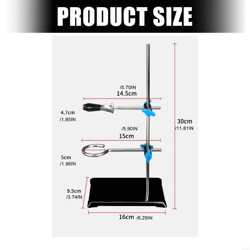 Adjustable 30cm Iron Chemistry Laboratory Equipment Stand With Safe Clamps For Titration Heating And Mixing Experiments K1KF Quake