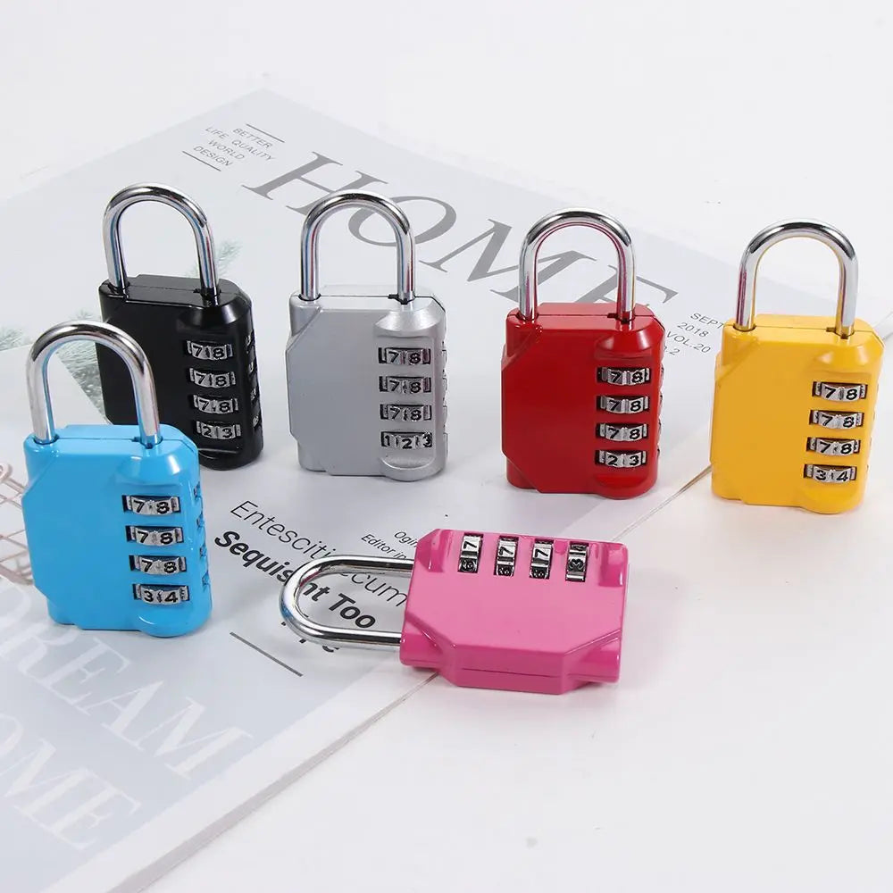 Rust-proof Waterproof Metal Code Lock Travel Accessories 4 Dial Digit Padlock Password Lock Quake