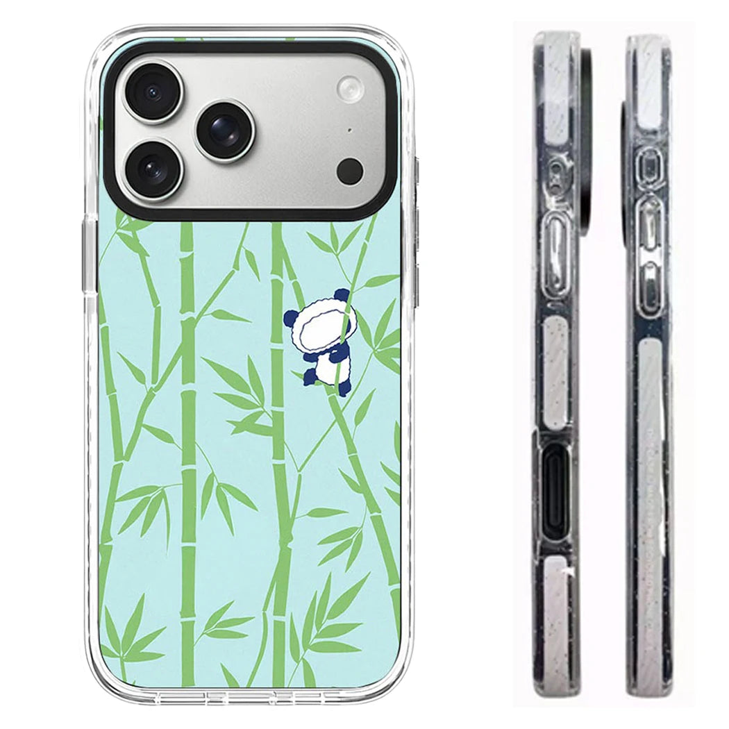 Bamboo Panda White Border Magnetic Phone Case Cover for IPhone 12 13 14 15 16 17 18 Pro Max Case Quake white (MagSafe) iPhone17 Pro Max