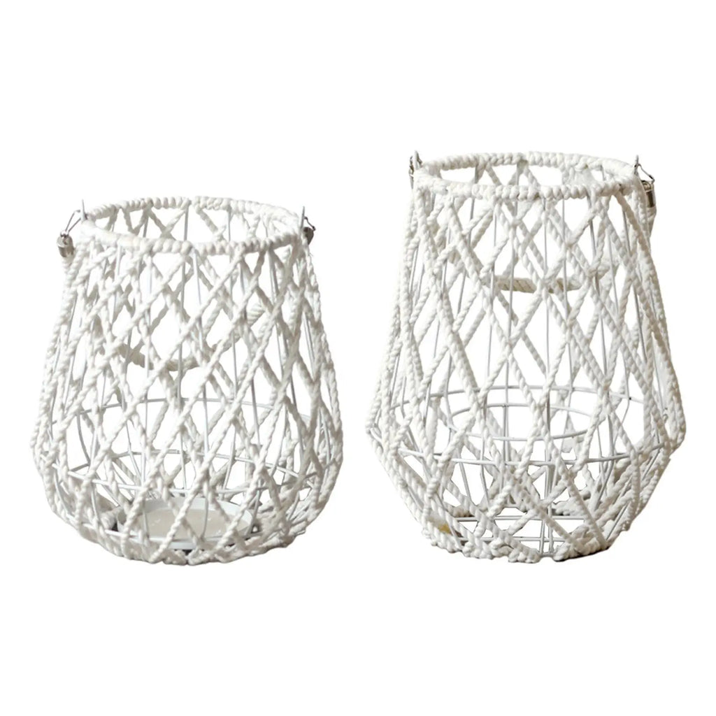 Hanging Candle Holder Woven Rope Tabletop Candle Holder Table Centerpiece for Party Patio Living Room Dining Table Christmas Quake