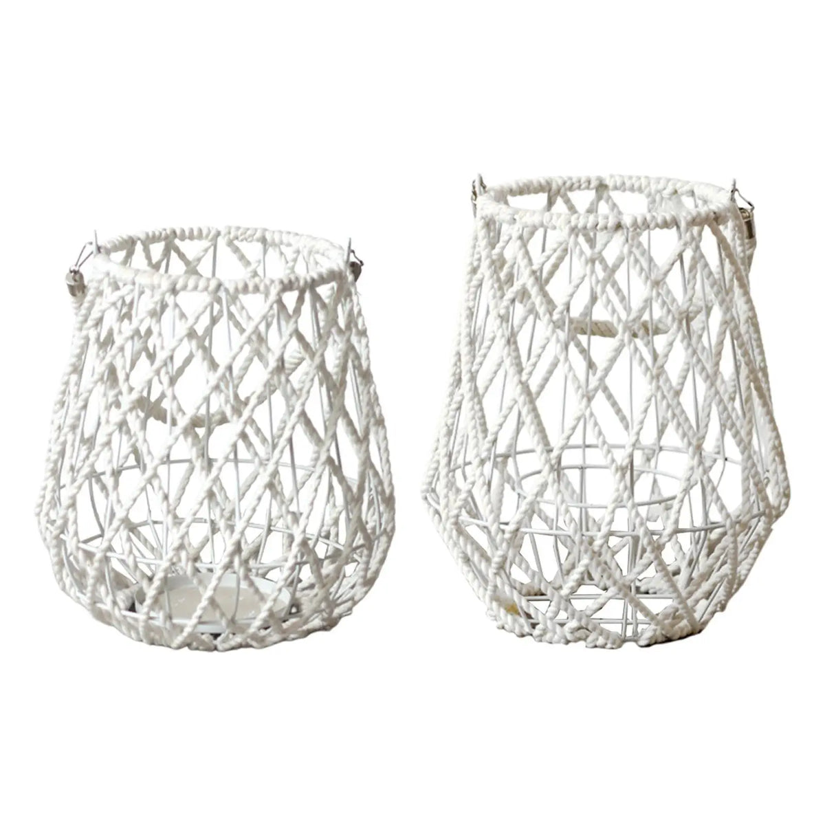 Hanging Candle Holder Woven Rope Tabletop Candle Holder Table Centerpiece for Party Patio Living Room Dining Table Christmas Quake