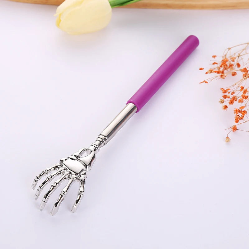 Stainless Steel Back Scratcher Telescopic Claw for Back Scraper Massage Relax Old Man Happy Health Products Massage Tools Quake purple