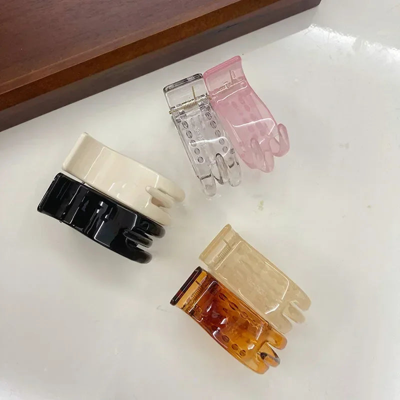 High Ponytail Small Hair Claw Clamp Women Girls Transparent Acrylic Hairpin No Hurt Hair Styling Accessories Headwear Ornament Quake