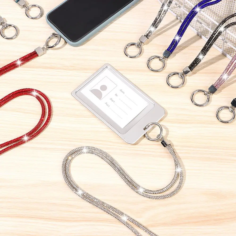 Glitter Rhinestone Phone Lanyard Phone Diamond Crystal Chain Straps Keychain Hanging Anti-lost Rope Quake