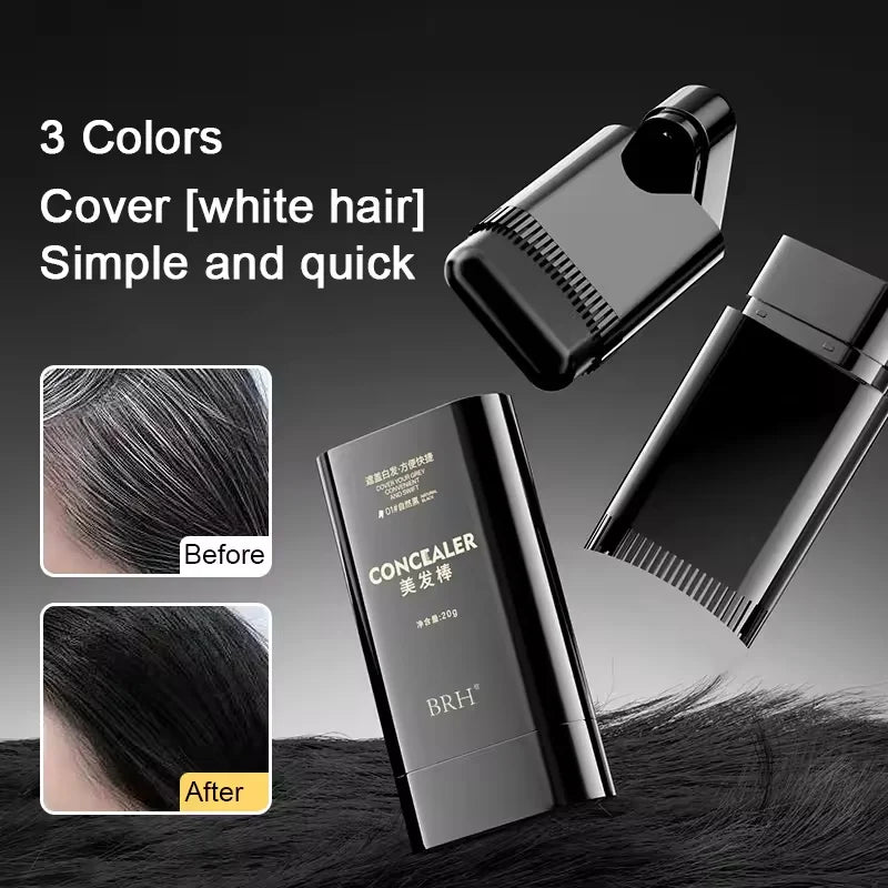 3 Colors Hair Stick to Cover White Hair Without Fading,Disposable Hair dye stick,Plant Hair Dye,Roots Hair Color Replenishment Quake