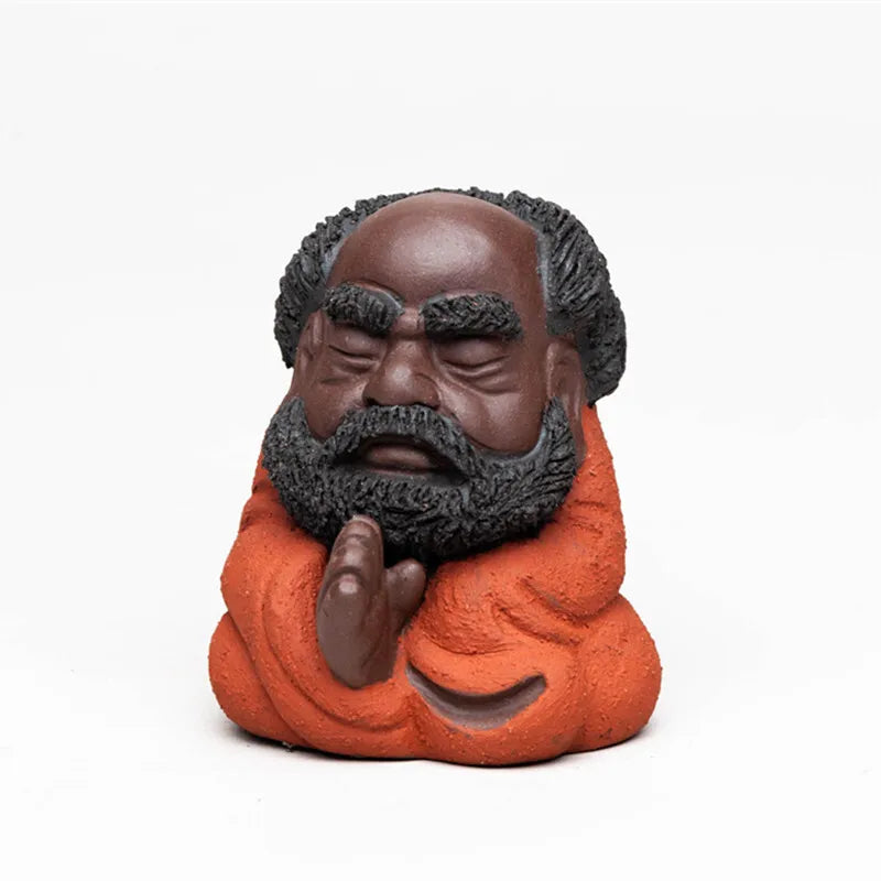 Zisha Tea Pet Bodhidharma Sculpture Zen Small Ornament Figure Tea Play Tea Ceremony Accessories Craft Cultivated Чаепитие Quake Dharma