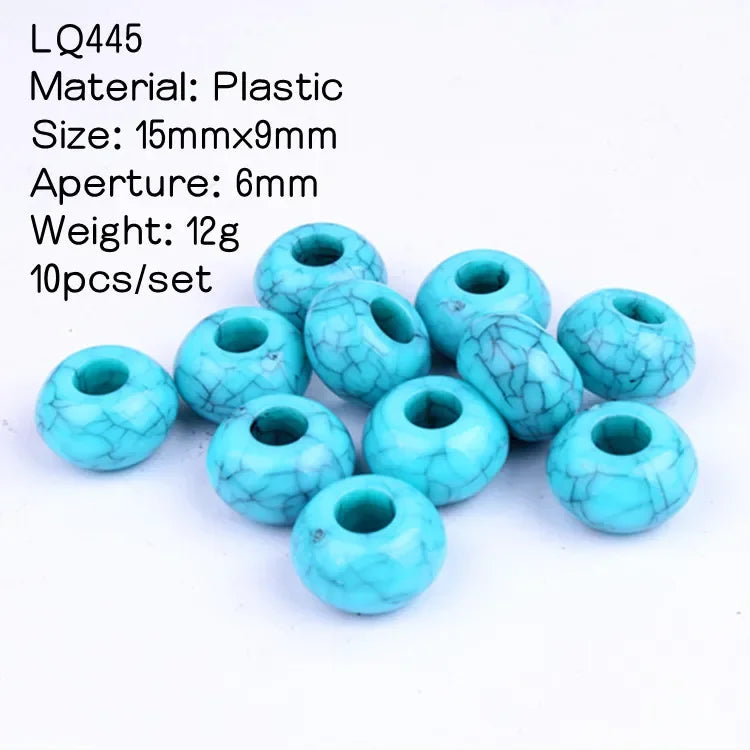 10pcs Hair Beads Rings Beads Braiding Hair Clips for Women Girls Cuffs Tubes Charms Dreadlock Hair Styling Tools Accessories Quake 10pcs LQ445