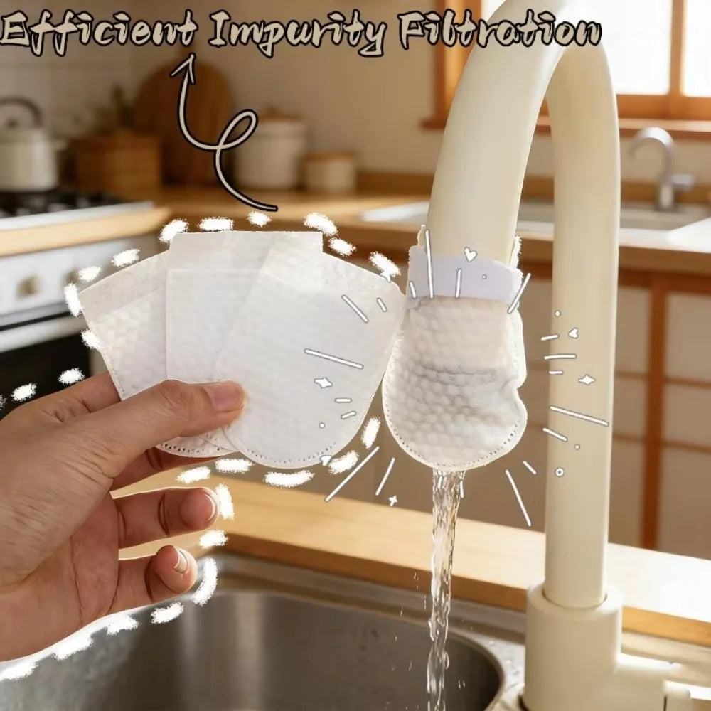 Thickened Faucet Filter Bag with Strap Nylon Mesh Rust Impurity Removal Water Purification Bag Kitchen Bathroom Sink Accessories Quake