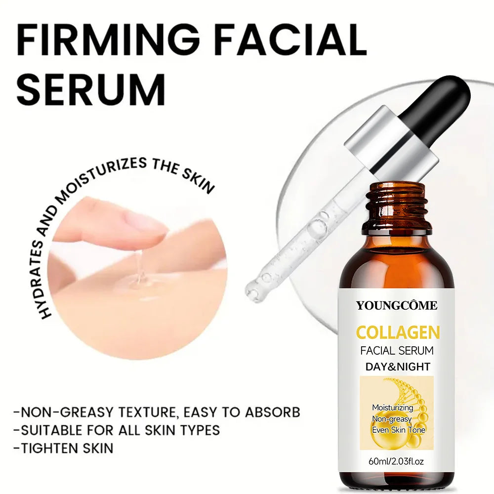  Collagen Facial Serum Moistunaing Skin Lifting Firm Fade Fine Lines Anti-aging Essence Whitening Brighten Nourish Skin Care Quake