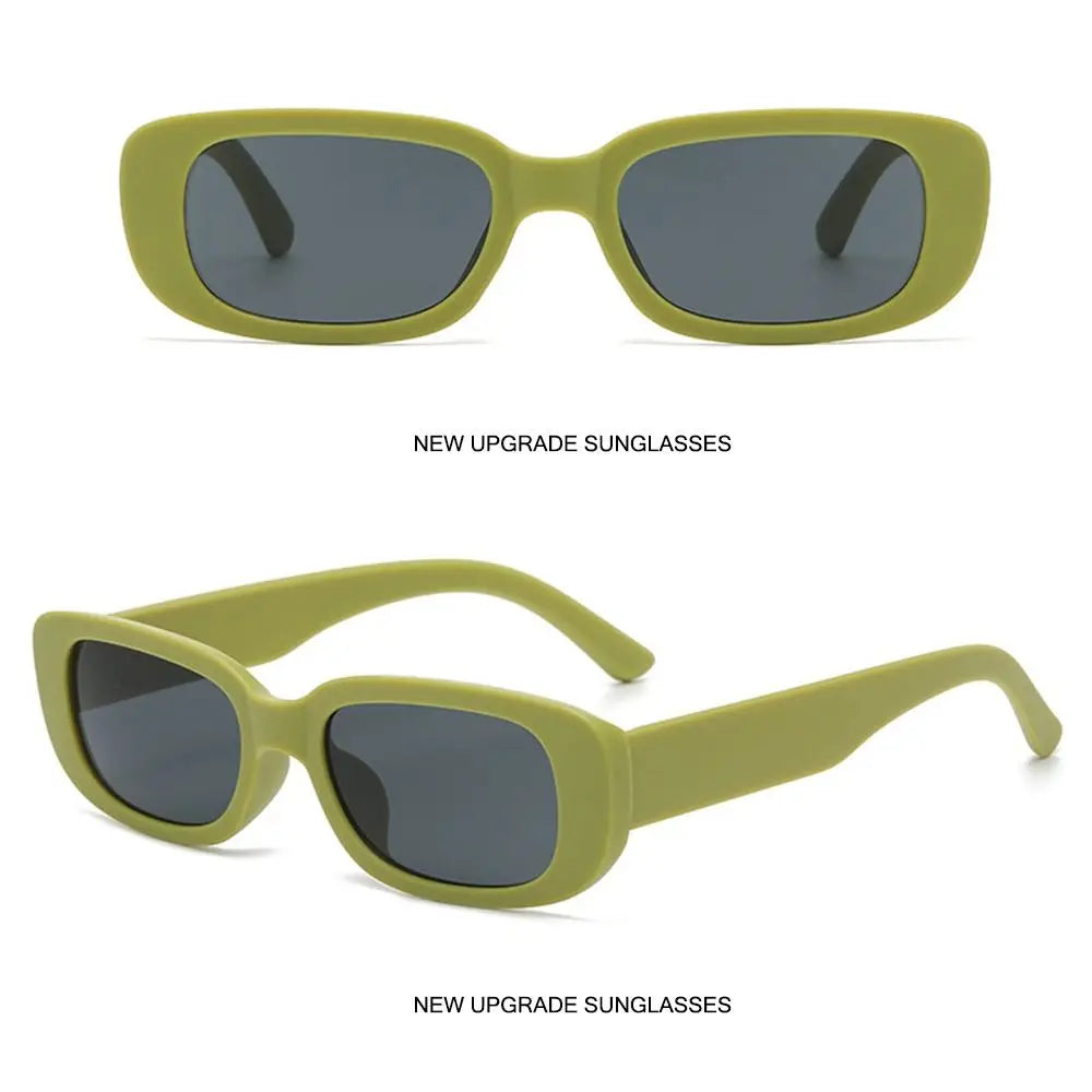 Trendy Narrow Square Frame Y2K Sun Glasses Candy Color UV400 Protection Rectangle Sunglasses Black Shades for Women Men Quake