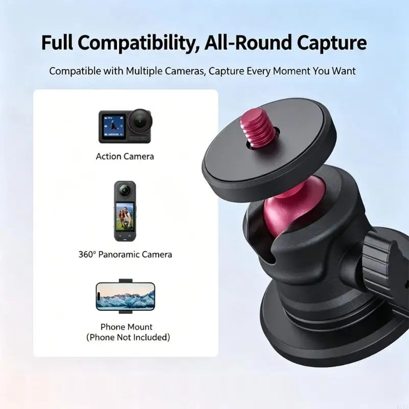 Universal 1/4Inch Mount For Action Cameras Aluminum Alloy Plastic Construction For Outdoor Sports K1KF Quake CN