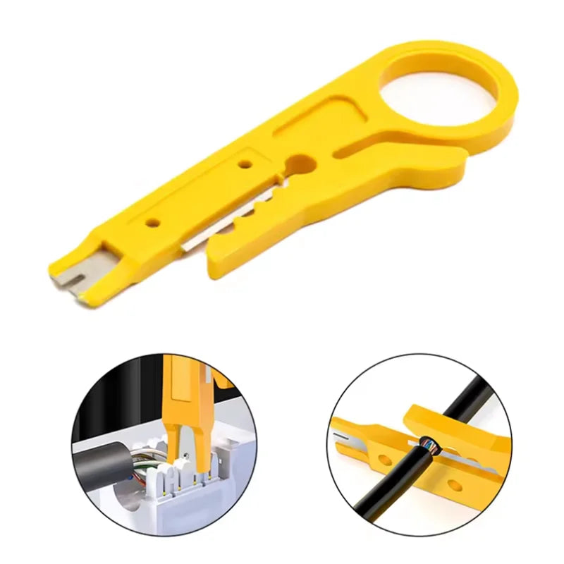 New Mini Portable Wire Stripper Cutter Impact Punch Down Tool Blade for Network Wire Cable Line Tool Wire Stripper Knife Quake Default Title