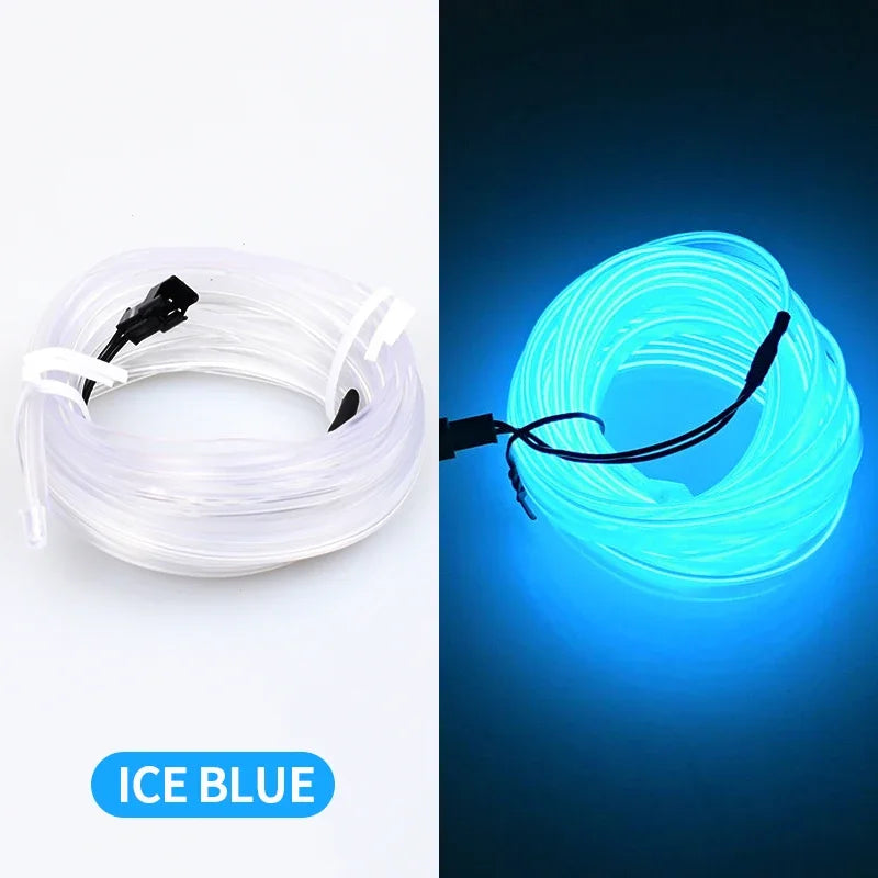 LED Strip Light, Ice - Blue Dimmable Neon Rope Light, Button - Controlled Bedroom LED Strip, IP65 Waterproof Flexible Neon Light Quake ice blue 3m G919A3PCS