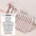 13PCS Makeup Brush Set Foundation Concealer Eyeshadow Makeup Brush for Liquid Cream Soft Dense Cosmetic Makeup Beauty Tool Quake 13PCS