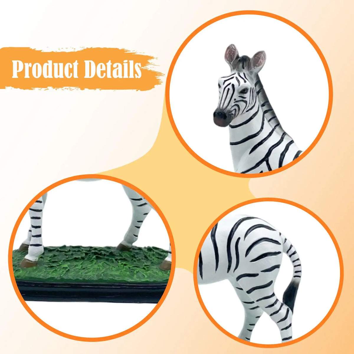 Zebra Statue Resin Decoration Vivid Shape, Zebra Sculpture, Animal Figurine for Coffee Table, Bedroom, Cabinet Shelf Quake