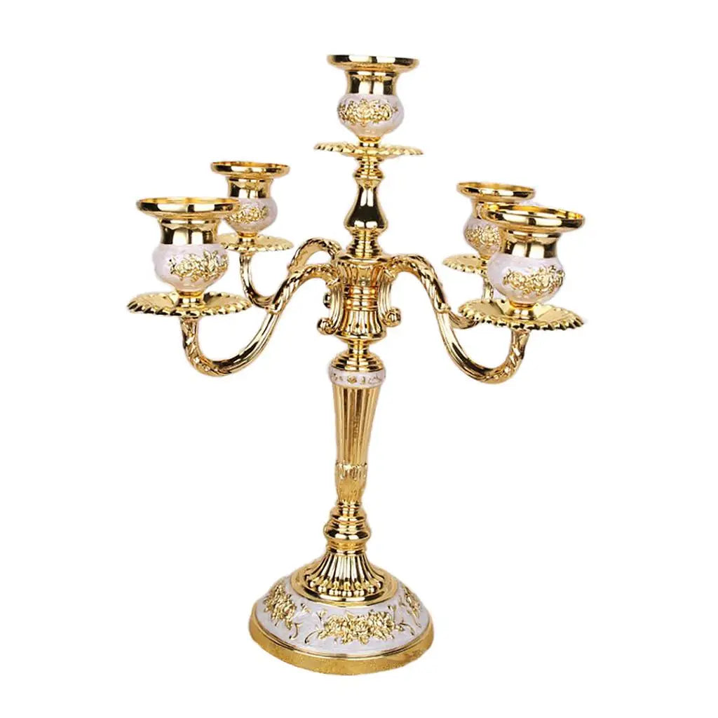 Decorative Alloy Candle Holders Tall Metal Candelabra Table Candlestick Stand for Wedding Banquet and Home Decor Quake