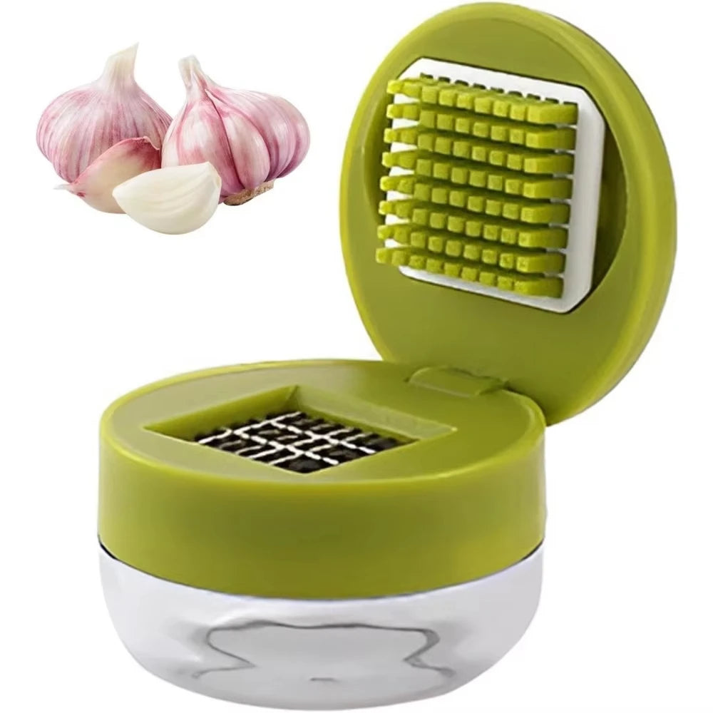 Mini Garlic Press Chopper Manual Garlic Mincer Slicers Grater with Storage Box Vegetable Cutter Kitchen Fruit Vegetable Tools Quake