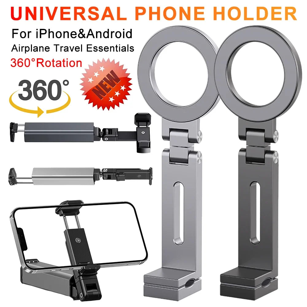 Universal Magnetic Phone Holder Travel Essentials Flexible Rotation Hands-Free Airplane Phone Mount for phone Quake